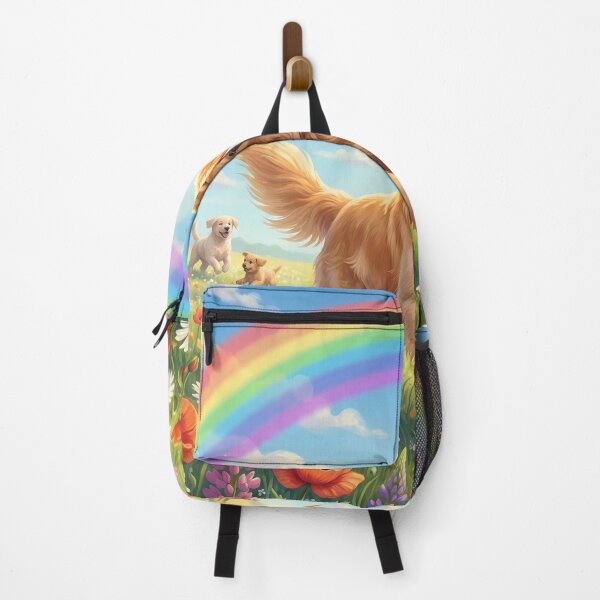 Item preview, Golden Retriever in Rainbow Flower Meadow designed and sold by PetMemorialArt.