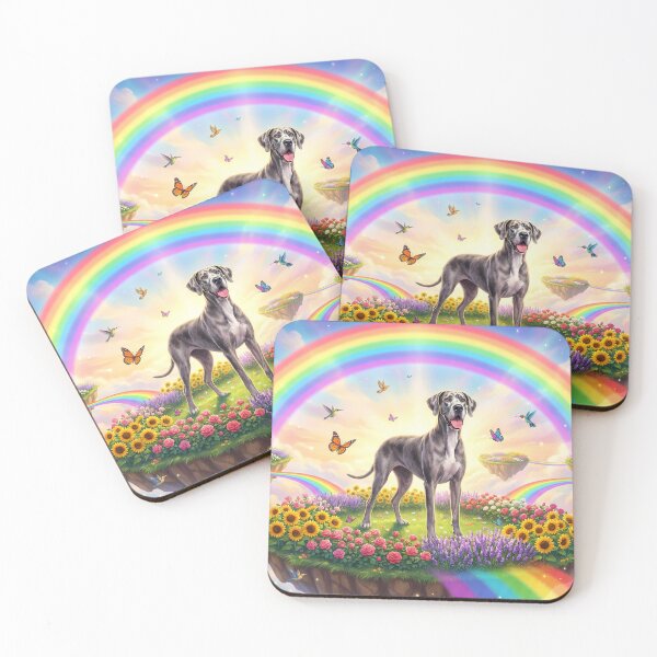 Item preview, Great Dane in Floral Paradise with Swirling Colorful Light designed and sold by PetMemorialArt.
