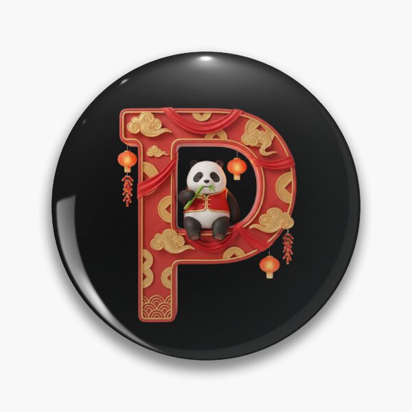 Item preview, Panda with Lanterns on Letter P – Lunar New Year Joy designed and sold by kunsuriyapaisan Paranee.