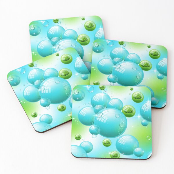 Item preview, Aqua Eco Bubbles designed and sold by Kaleidoscope Print.