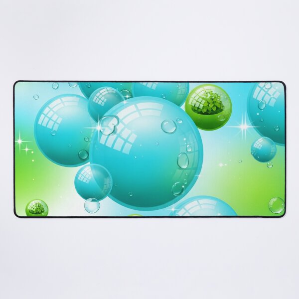 Item preview, Aqua Eco Bubbles designed and sold by Kaleidoscope Print.