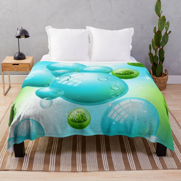 Item preview, Aqua Eco Bubbles designed and sold by Kaleidoscope Print.