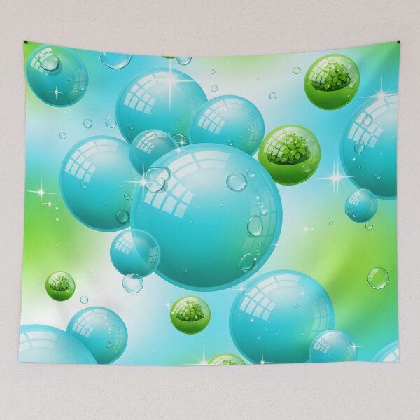 Item preview, Aqua Eco Bubbles designed and sold by Kaleidoscope Print.