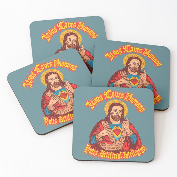 Item preview, Jesus Loves Humans & Hates Artificial Intelligence. designed and sold by woodcutterbcn.