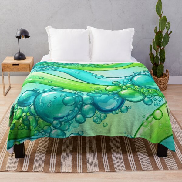 Item preview, Aqua Lime Bubble Waves designed and sold by Kaleidoscope Print.