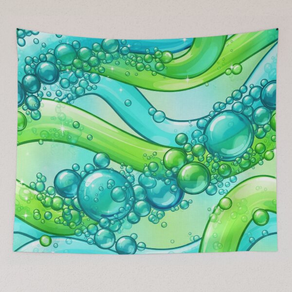 Item preview, Aqua Lime Bubble Waves designed and sold by Kaleidoscope Print.