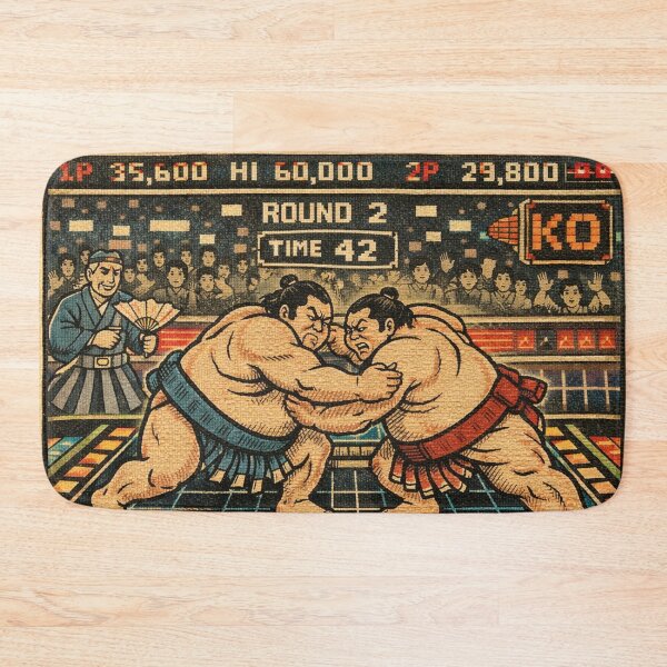 Aperçu de l'œuvre Jeu vidéo d'arcade de combat de sumo en pixel art rétro – Conception créée et vendue par Mauswohn.