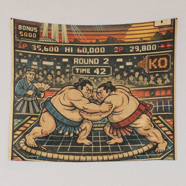 Item preview, Retro Pixel Art Sumo Fighting – Arcade Video Game Design designed and sold by Mauswohn.
