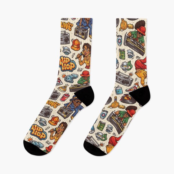 Item preview, Hip Hop Don't STOP: Hip Hop Cartoon Pattern Colorato – Street Culture Urban Seamless Design designed and sold by Arte Cartoon From TagTeam Group.
