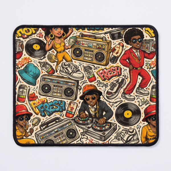 Item preview, GREAT VIBES HIP HOP: Hip Hop Cartoon Pattern Colorato – Street Culture Urban Seamless Design designed and sold by Arte Cartoon From TagTeam Group.