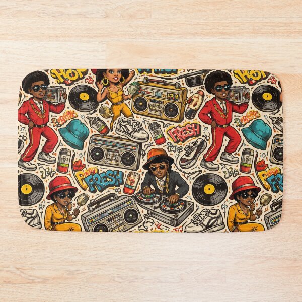 Item preview, GREAT VIBES HIP HOP: Hip Hop Cartoon Pattern Colorato – Street Culture Urban Seamless Design designed and sold by Arte Cartoon From TagTeam Group.