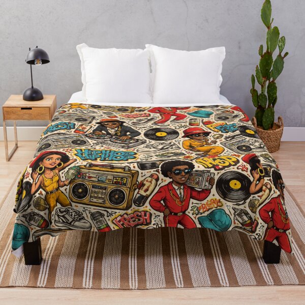 Item preview, GREAT VIBES HIP HOP: Hip Hop Cartoon Pattern Colorato – Street Culture Urban Seamless Design designed and sold by Arte Cartoon From TagTeam Group.