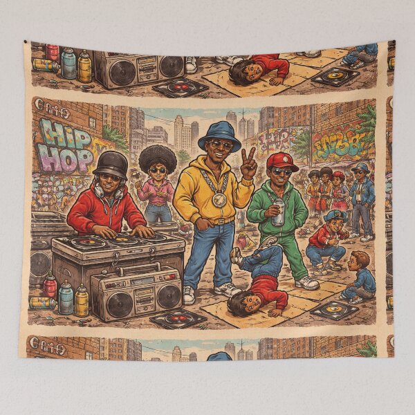 Item preview, HIP HOP: Hip Hop Cartoon Pattern Colorato – Street Culture Urban Seamless Design designed and sold by Arte Cartoon From TagTeam Group.