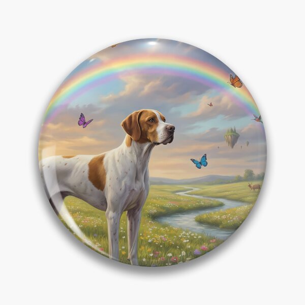 Item preview, English Pointer in Dreamy Rainbow Paradise designed and sold by PetMemorialArt.