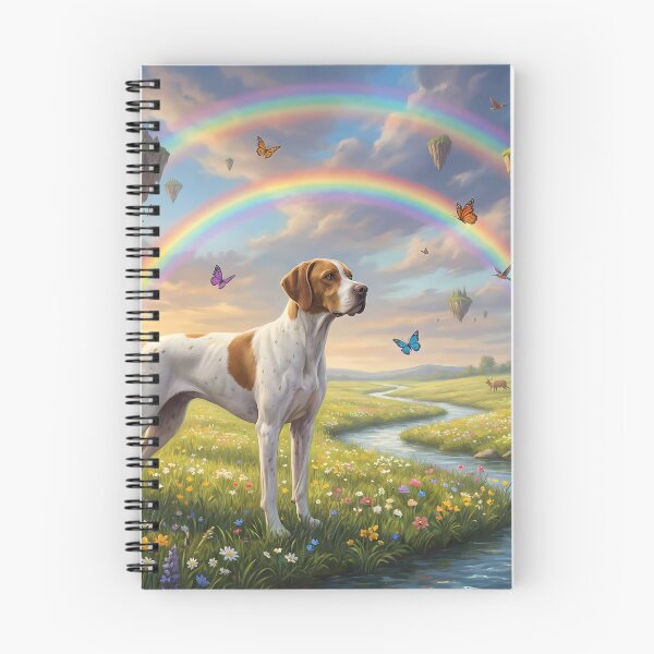 Item preview, English Pointer in Dreamy Rainbow Paradise designed and sold by PetMemorialArt.