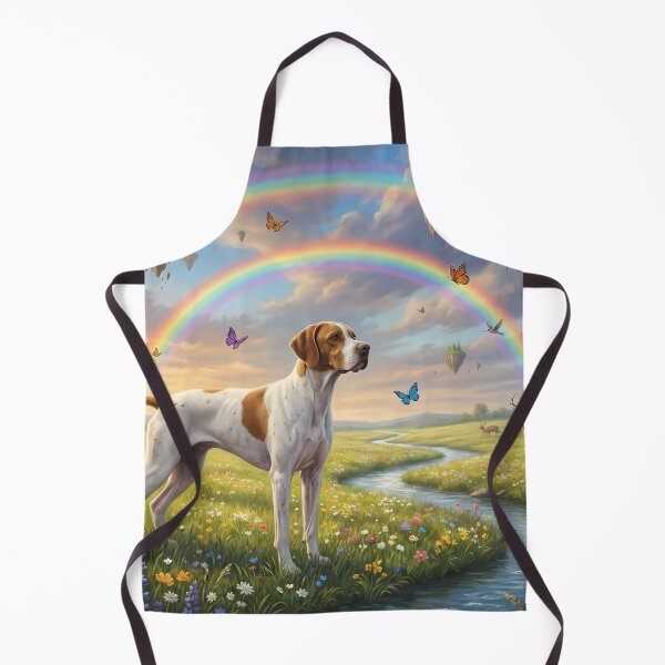 Item preview, English Pointer in Dreamy Rainbow Paradise designed and sold by PetMemorialArt.