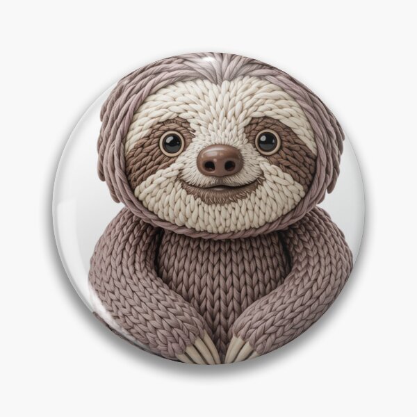 Item preview, Cute Knitted Sloth Sticker | Cozy Yarn Sloth Plush Aesthetic Animal Art designed and sold by SoftLoopStudio.