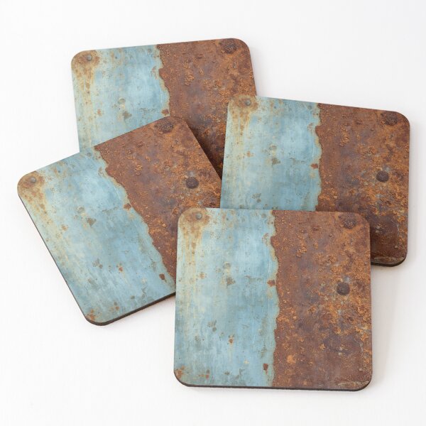 Item preview, Abstract Two Tone Blue Paint and Heavy Rust Texture designed and sold by The Rust Lab.