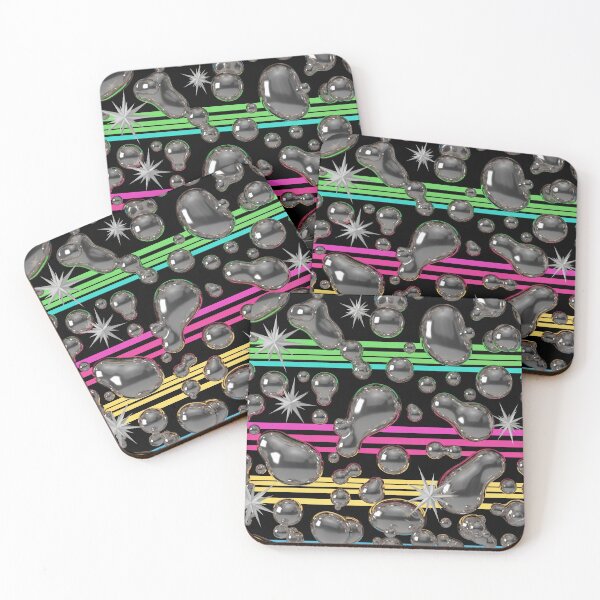 Item preview, Chrome Bubble Neon Stripes designed and sold by Kaleidoscope Print.