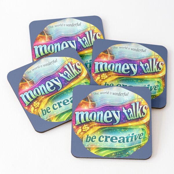 Item preview, Money Talks – Be Creative | Colorful Surreal Typography Art designed and sold by NB-Artmagic.