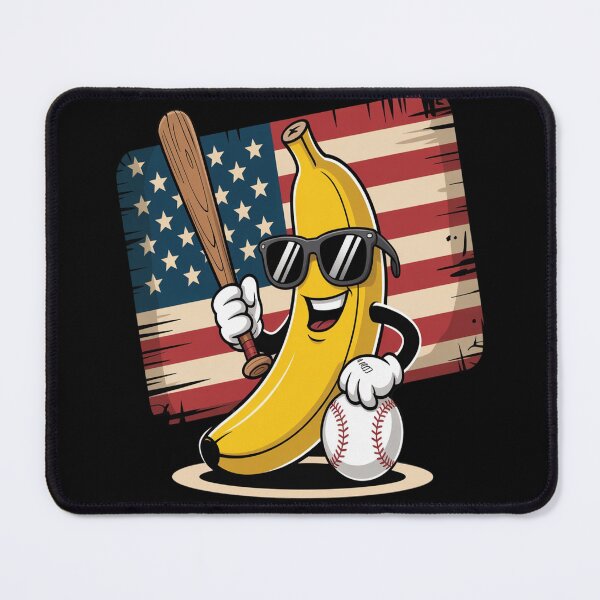 Item preview, Banana Playing Baseball Fruit Lover Baseball Player flag usa designed and sold by orlodrake.