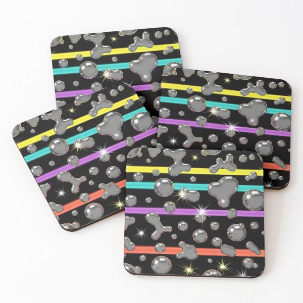 Item preview, Chrome Bubbles Neon Lines designed and sold by Kaleidoscope Print.