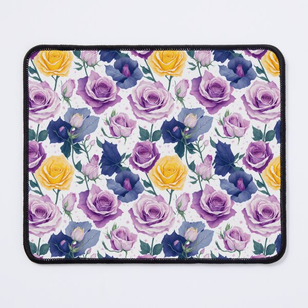 Item preview, Botanical Watercolor Floral: Purple Roses with a Yellow Rose Accent designed and sold by Chill-Chaos-St.