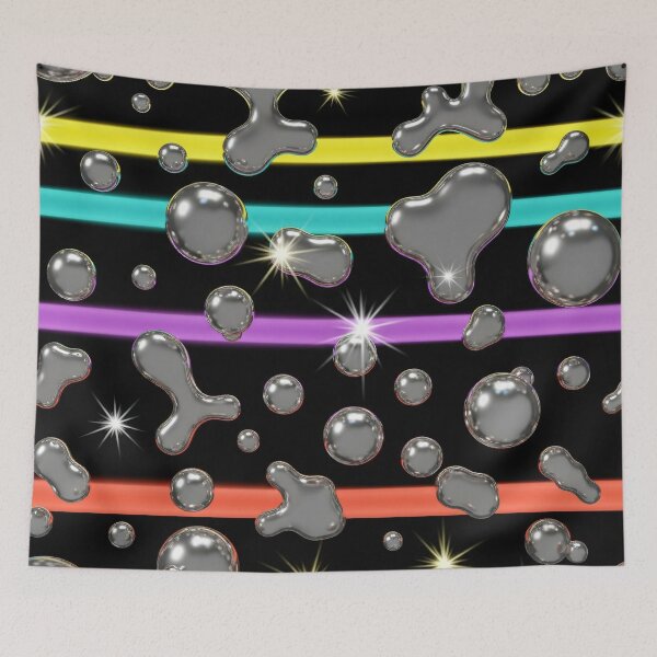 Item preview, Chrome Bubbles Neon Lines designed and sold by Kaleidoscope Print.