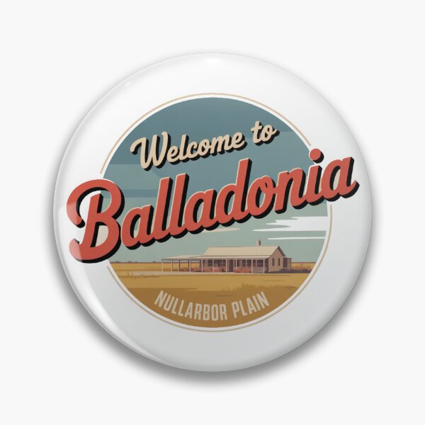 Item preview, Welcome to Balladonia — Nullarbor Roadhouse Vintage Travel Sticker designed and sold by Random Designs.