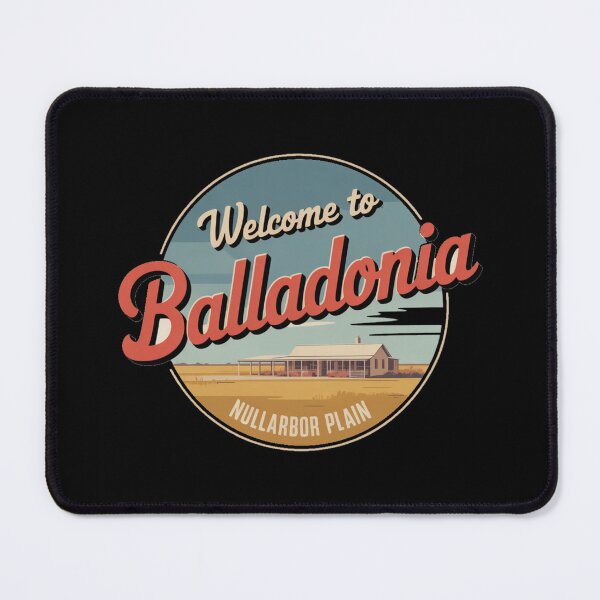 Item preview, Welcome to Balladonia — Nullarbor Roadhouse Vintage Travel Sticker designed and sold by Random Designs.
