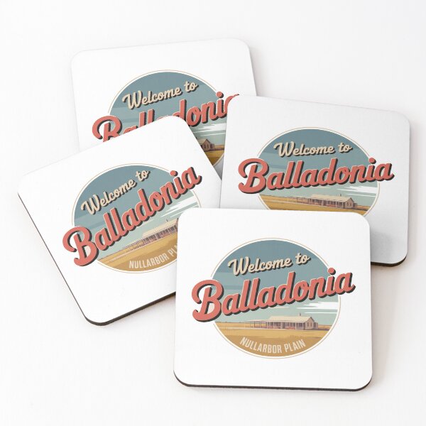 Item preview, Welcome to Balladonia — Nullarbor Roadhouse Vintage Travel Sticker designed and sold by Random Designs.