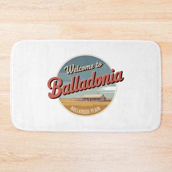 Item preview, Welcome to Balladonia — Nullarbor Roadhouse Vintage Travel Sticker designed and sold by Random Designs.