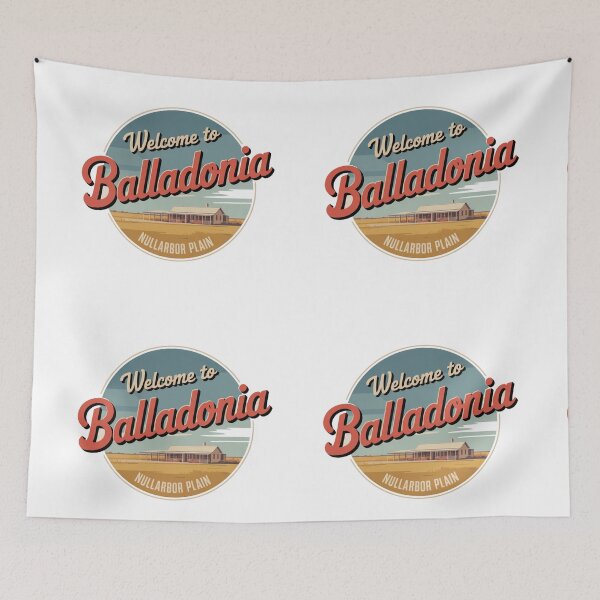 Item preview, Welcome to Balladonia — Nullarbor Roadhouse Vintage Travel Sticker designed and sold by Random Designs.