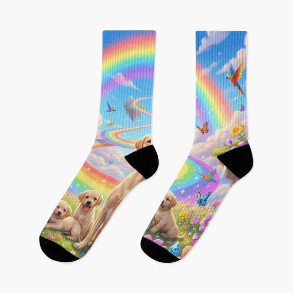 Item preview, Labrador Retriever Family in Rainbow Floral Paradise designed and sold by PetMemorialArt.