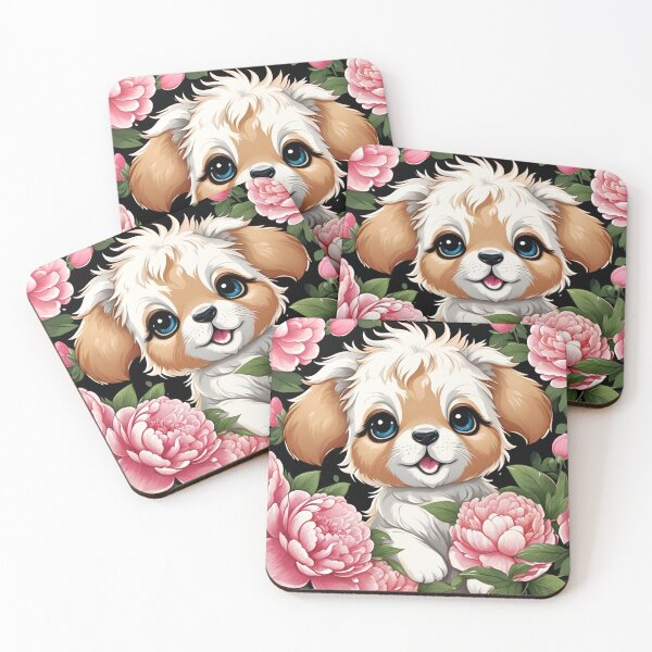 Item preview, Joyful Shih Tzu Puppy in Pink Peony Garden designed and sold by CASASIS_MERCH.