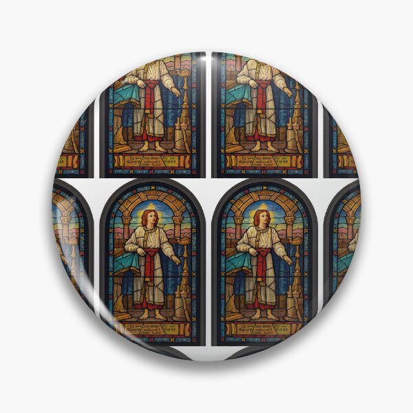 Item preview, Saintly Tribute in Stained Glass – Memorial Window Art designed and sold by LuxuryApparels.