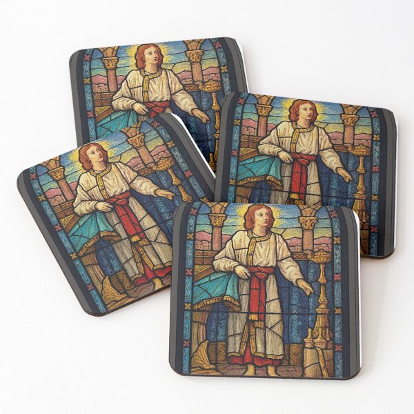 Item preview, Saintly Tribute in Stained Glass – Memorial Window Art designed and sold by LuxuryApparels.