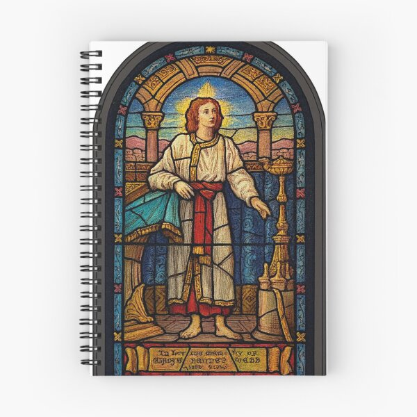 Item preview, Saintly Tribute in Stained Glass – Memorial Window Art designed and sold by LuxuryApparels.