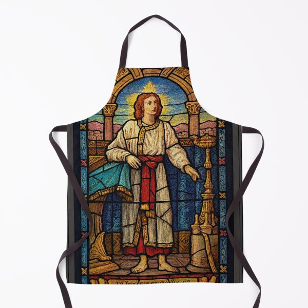 Item preview, Saintly Tribute in Stained Glass – Memorial Window Art designed and sold by LuxuryApparels.
