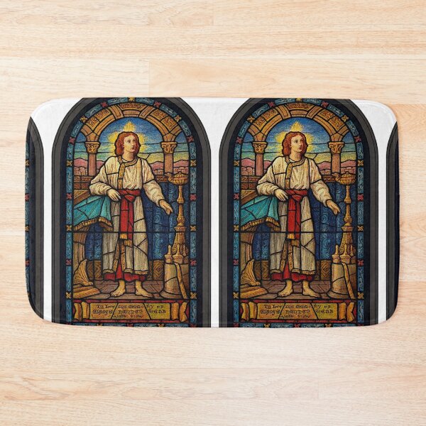 Item preview, Saintly Tribute in Stained Glass – Memorial Window Art designed and sold by LuxuryApparels.