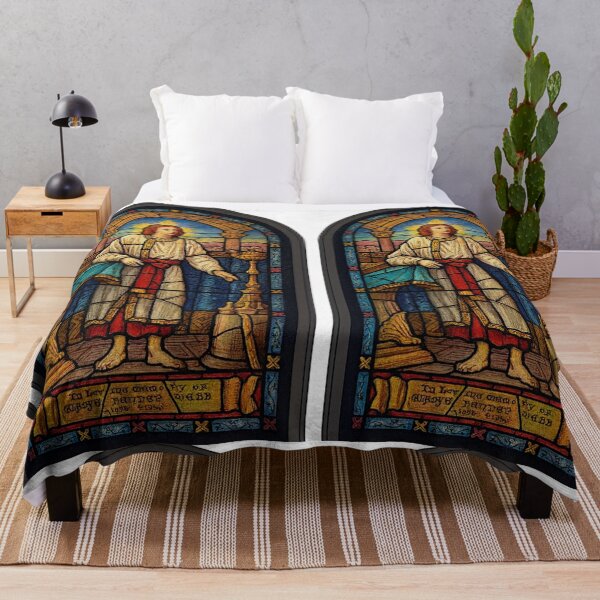 Item preview, Saintly Tribute in Stained Glass – Memorial Window Art designed and sold by LuxuryApparels.