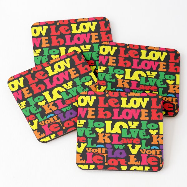 Item preview, Colorful Typography Pattern With Repeated Love Text Words designed and sold by Piotrek0001.
