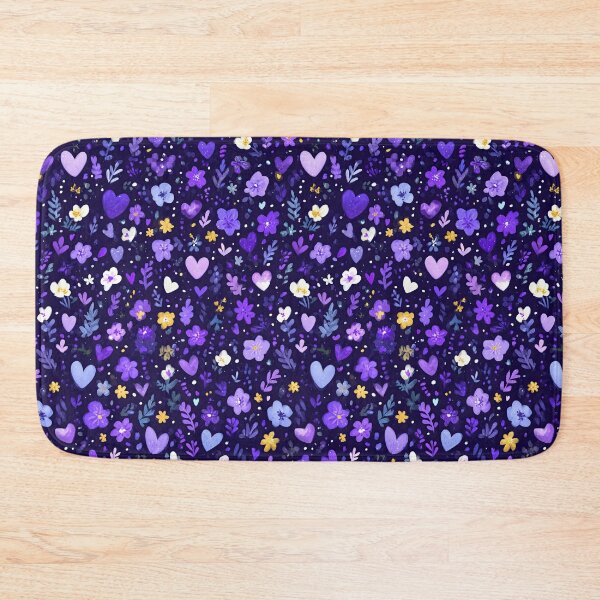 Item preview, Deep Purple Violets And Green Leaves Floral Pattern designed and sold by Piotrek0001.
