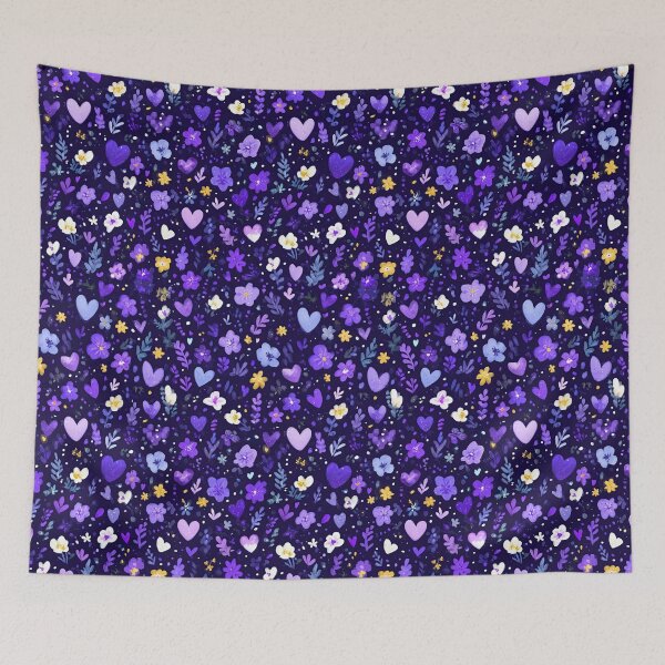 Item preview, Deep Purple Violets And Green Leaves Floral Pattern designed and sold by Piotrek0001.