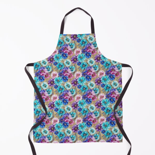 Item preview, Bold Floral Painting on Gold Glitter Background (Teal, Purple & Pink) designed and sold by Chill-Chaos-St.
