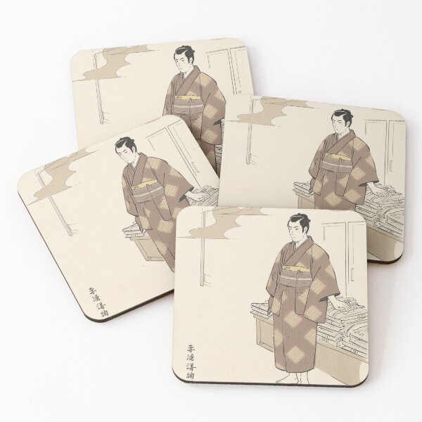 Item preview, Edo Period Merchant Ukiyo-e Style Japanese Man in Traditional Kimono designed and sold by Element Horizon Studio.