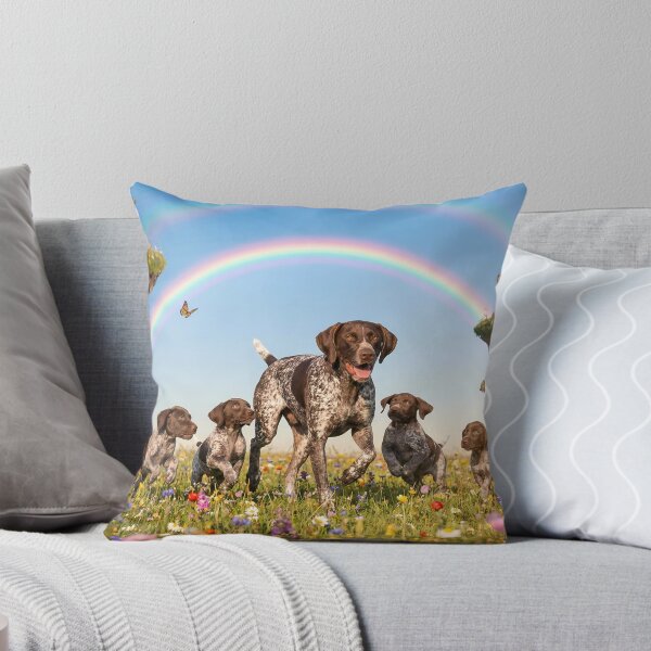 Item preview, Joyful German Shorthaired Pointer Family in Rainbow Paradise designed and sold by PetMemorialArt.