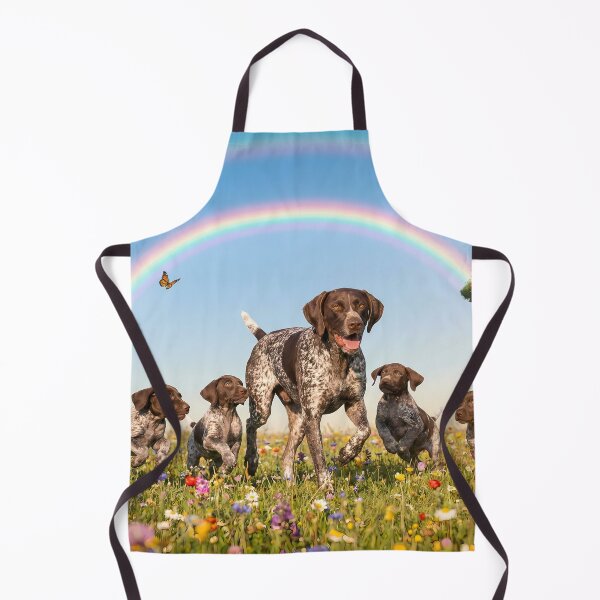 Item preview, Joyful German Shorthaired Pointer Family in Rainbow Paradise designed and sold by PetMemorialArt.