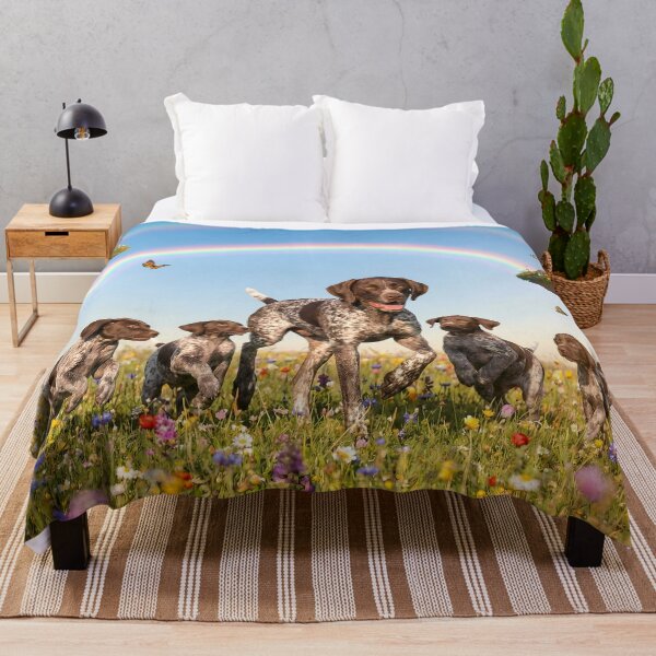 Item preview, Joyful German Shorthaired Pointer Family in Rainbow Paradise designed and sold by PetMemorialArt.