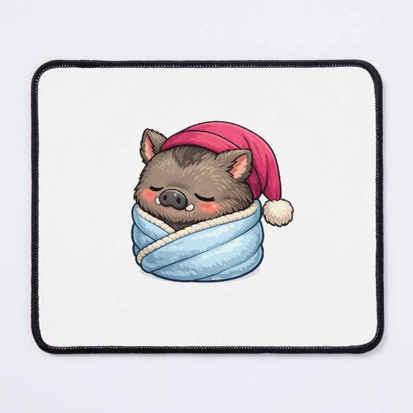 Item preview, Sleeping Chibi Wild Boar Piglet Burrito Cute Animal Art mr zgredzio designed and sold by mr-zgredzio.